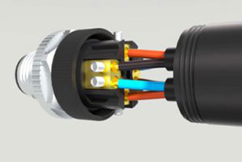 CAZN | Conector ensamblado M12 de doble entrada (satisface fácilmente las necesidades de cajas IO para conexiones de dos cables)