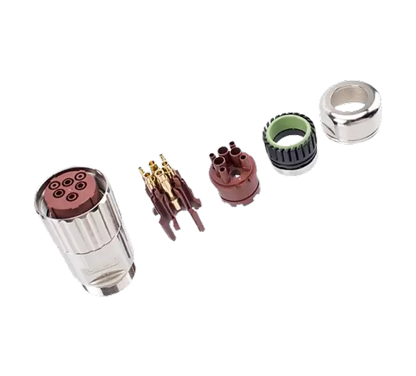 Enchufe ensamblado de metal hembra recto de señal M40 (engarzado)